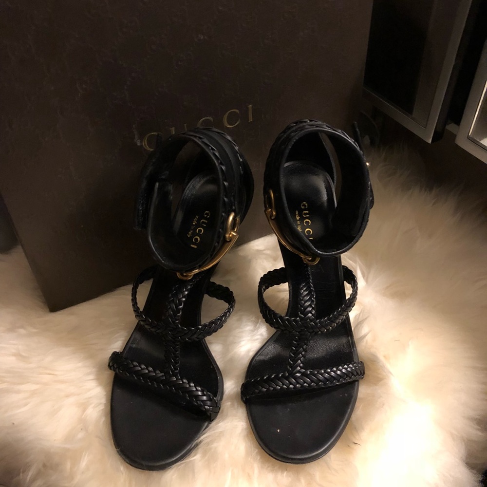 Authentic Gucci Black Malaga Kid Sandals